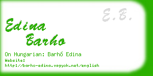 edina barho business card