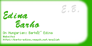edina barho business card